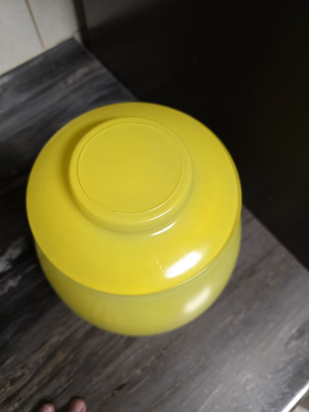 1960s Bartlett Collins Yellow Cookie Jar with Orange, Retro Daisy - Flower Power - Picture 3 of 9